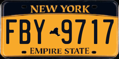 NY license plate FBY9717