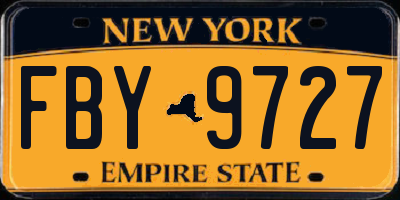 NY license plate FBY9727
