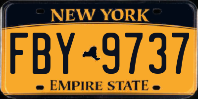 NY license plate FBY9737