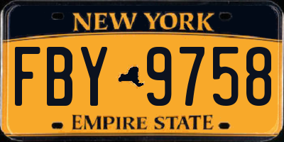 NY license plate FBY9758