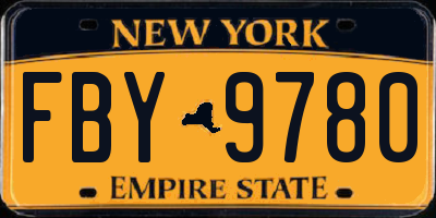 NY license plate FBY9780