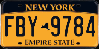 NY license plate FBY9784