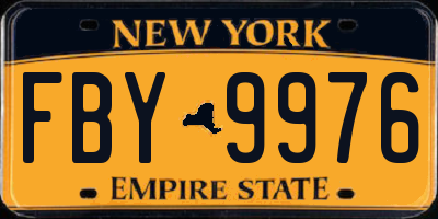 NY license plate FBY9976