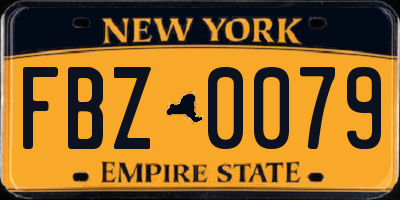 NY license plate FBZ0079