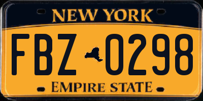 NY license plate FBZ0298