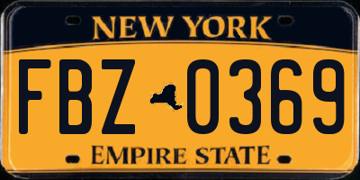 NY license plate FBZ0369