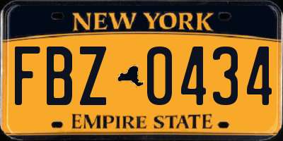 NY license plate FBZ0434
