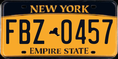 NY license plate FBZ0457