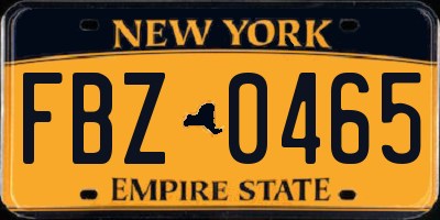 NY license plate FBZ0465