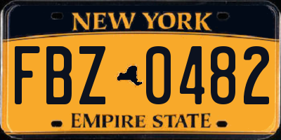 NY license plate FBZ0482