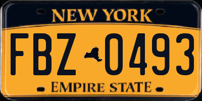 NY license plate FBZ0493
