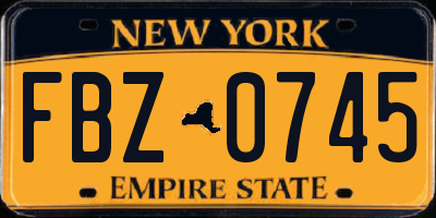NY license plate FBZ0745