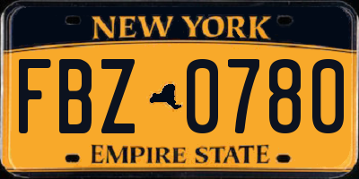 NY license plate FBZ0780