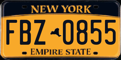 NY license plate FBZ0855