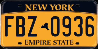 NY license plate FBZ0936