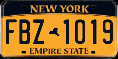 NY license plate FBZ1019