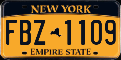 NY license plate FBZ1109
