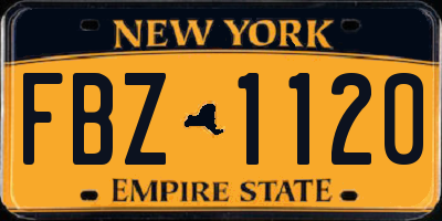 NY license plate FBZ1120