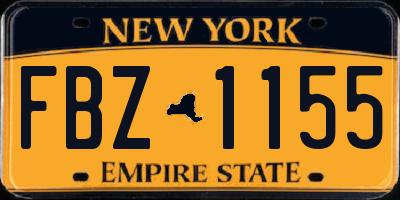 NY license plate FBZ1155