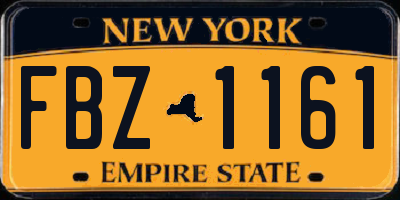 NY license plate FBZ1161