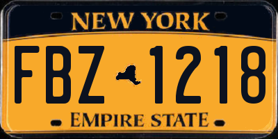 NY license plate FBZ1218