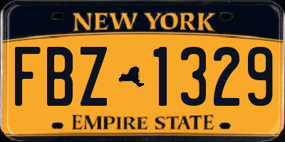 NY license plate FBZ1329