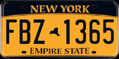 NY license plate FBZ1365