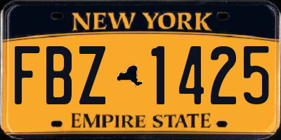 NY license plate FBZ1425