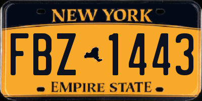 NY license plate FBZ1443