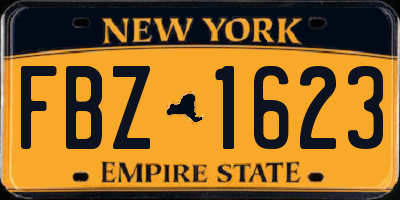 NY license plate FBZ1623