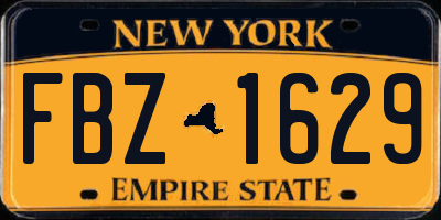 NY license plate FBZ1629