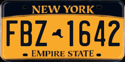 NY license plate FBZ1642