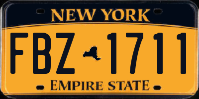 NY license plate FBZ1711