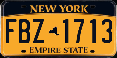NY license plate FBZ1713