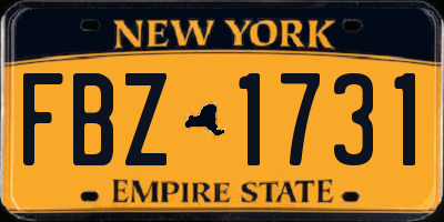 NY license plate FBZ1731