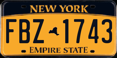NY license plate FBZ1743