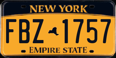 NY license plate FBZ1757