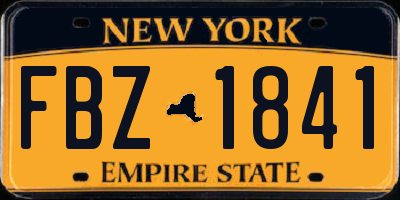NY license plate FBZ1841