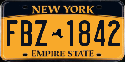 NY license plate FBZ1842