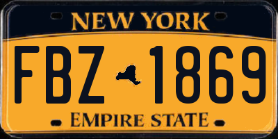 NY license plate FBZ1869