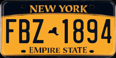 NY license plate FBZ1894