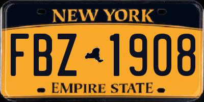 NY license plate FBZ1908