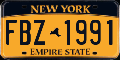 NY license plate FBZ1991
