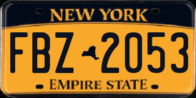 NY license plate FBZ2053