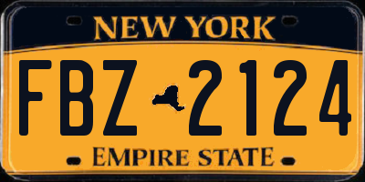 NY license plate FBZ2124