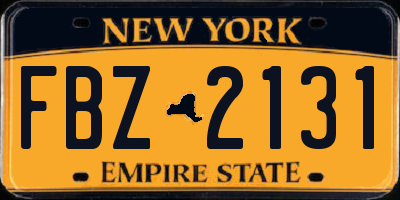 NY license plate FBZ2131
