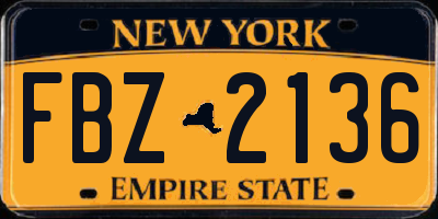 NY license plate FBZ2136