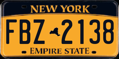 NY license plate FBZ2138