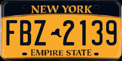 NY license plate FBZ2139