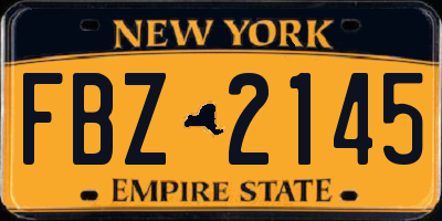 NY license plate FBZ2145